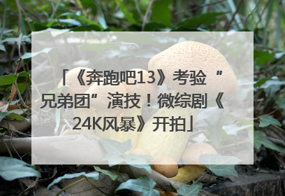 《奔跑吧13》考验“兄弟团”演技！微综剧《24K风暴》开拍