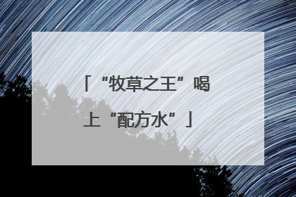 “牧草之王”喝上“配方水”