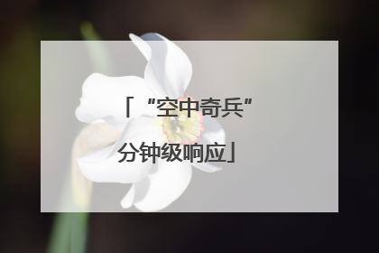 “空中奇兵”分钟级响应