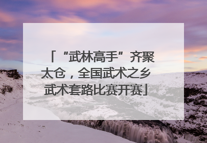 “武林高手”齐聚太仓，全国武术之乡武术套路比赛开赛