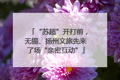 “苏超”开打前，无锡、扬州文旅先来了场“亲密互动”