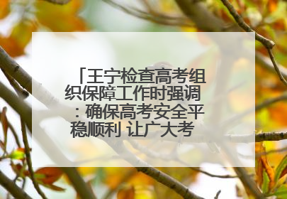 王宁检查高考组织保障工作时强调：确保高考安全平稳顺利 让广大考生更好圆梦未来