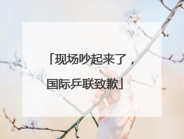 现场吵起来了，国际乒联致歉