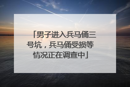 男子进入兵马俑三号坑，兵马俑受损等情况正在调查中