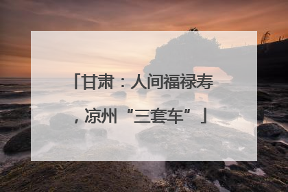 甘肃：人间福禄寿，凉州“三套车”