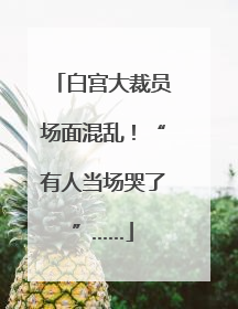 白宫大裁员场面混乱！“有人当场哭了”……
