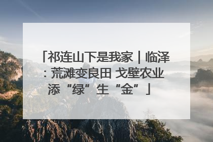 祁连山下是我家｜临泽：荒滩变良田 戈壁农业添“绿”生“金”