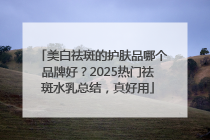 美白祛斑的护肤品哪个品牌好？2025热门祛斑水乳总结，真好用