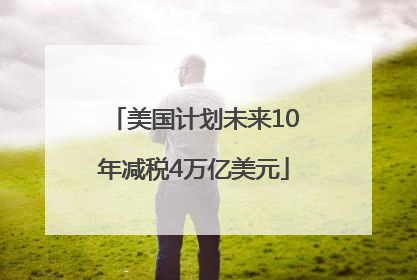 美国计划未来10年减税4万亿美元