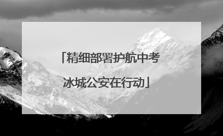 精细部署护航中考 冰城公安在行动