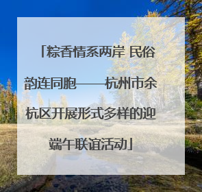 粽香情系两岸 民俗韵连同胞——杭州市余杭区开展形式多样的迎端午联谊活动