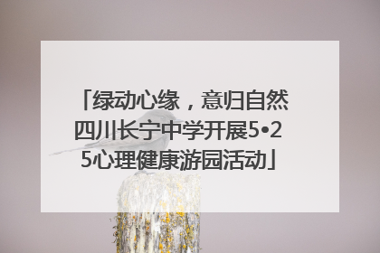 绿动心缘，意归自然 四川长宁中学开展5•25心理健康游园活动