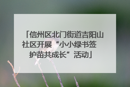 信州区北门街道吉阳山社区开展“小小绿书签 护苗共成长”活动