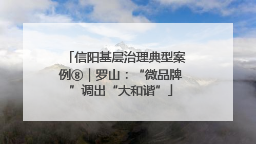 信阳基层治理典型案例⑧｜罗山：“微品牌”调出“大和谐”