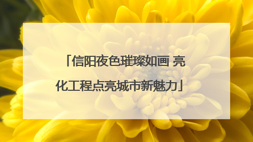 信阳夜色璀璨如画 亮化工程点亮城市新魅力