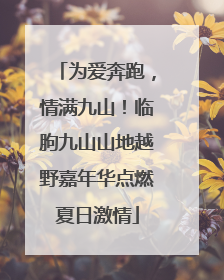为爱奔跑，情满九山！临朐九山山地越野嘉年华点燃夏日激情