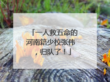 一人救五命的河南籍少校张伟，归队了！
