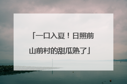 一口入夏！日照前山前村的甜瓜熟了