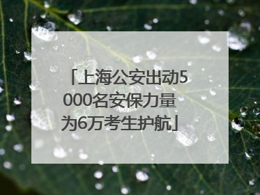 上海公安出动5000名安保力量为6万考生护航