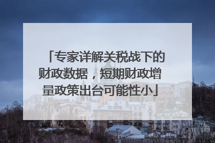 专家详解关税战下的财政数据，短期财政增量政策出台可能性小