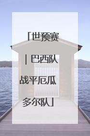 世预赛｜巴西队战平厄瓜多尔队