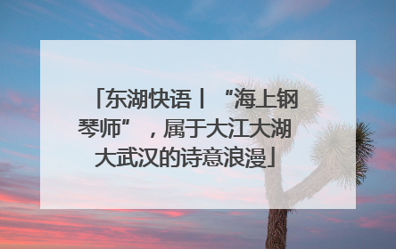 东湖快语丨“海上钢琴师”，属于大江大湖大武汉的诗意浪漫