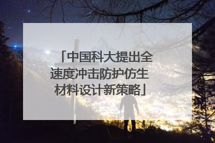 中国科大提出全速度冲击防护仿生材料设计新策略