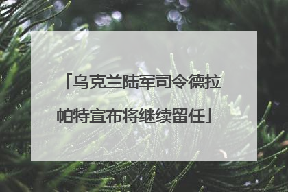 乌克兰陆军司令德拉帕特宣布将继续留任