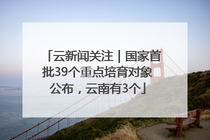 云新闻关注｜国家首批39个重点培育对象公布，云南有3个