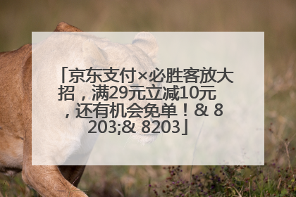 京东支付×必胜客放大招，满29元立减10元，还有机会免单！& 8203;& 8203