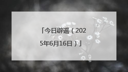 今日辟谣（2025年6月16日）