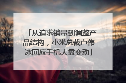 从追求销量到调整产品结构，小米总裁卢伟冰回应手机大盘变动