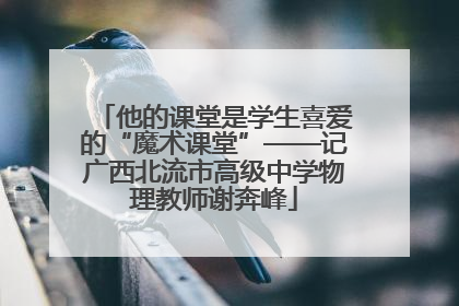 他的课堂是学生喜爱的“魔术课堂”——记广西北流市高级中学物理教师谢奔峰