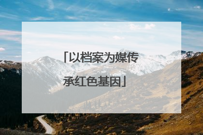 以档案为媒传承红色基因