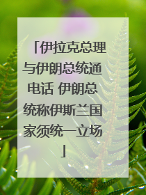 伊拉克总理与伊朗总统通电话 伊朗总统称伊斯兰国家须统一立场