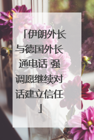 伊朗外长与德国外长通电话 强调愿继续对话建立信任