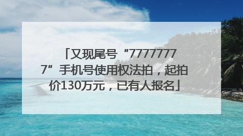 又现尾号“77777777”手机号使用权法拍，起拍价130万元，已有人报名