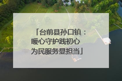 台前县孙口镇：暖心守护践初心 为民服务显担当