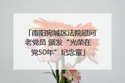南阳宛城区法院慰问老党员 颁发“光荣在党50年”纪念章
