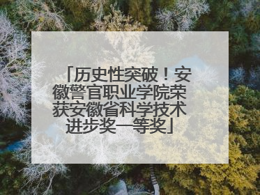 历史性突破！安徽警官职业学院荣获安徽省科学技术进步奖一等奖