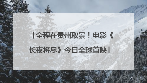全程在贵州取景！电影《长夜将尽》今日全球首映
