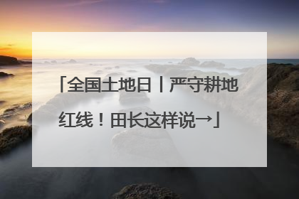 全国土地日丨严守耕地红线！田长这样说→