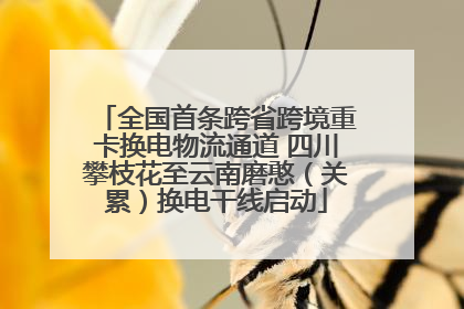 全国首条跨省跨境重卡换电物流通道 四川攀枝花至云南磨憨（关累）换电干线启动