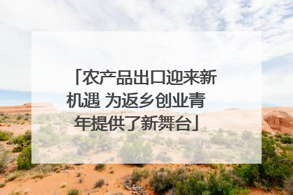 农产品出口迎来新机遇 为返乡创业青年提供了新舞台
