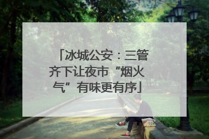 冰城公安：三管齐下让夜市“烟火气”有味更有序