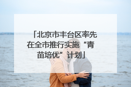 北京市丰台区率先在全市推行实施“青苗培优”计划