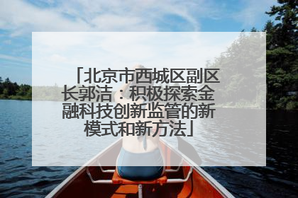 北京市西城区副区长郭洁：积极探索金融科技创新监管的新模式和新方法