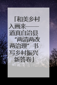 和美乡村入画来——道真自治县“两清两改两治理”书写乡村振兴新答卷