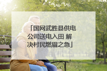 国网武胜县供电公司送电入田 解决村民燃眉之急