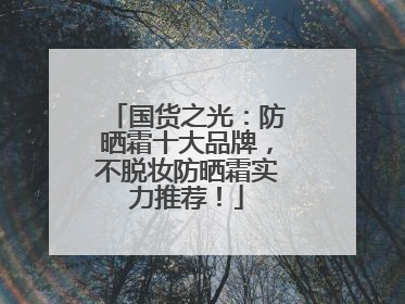国货之光：防晒霜十大品牌，不脱妆防晒霜实力推荐！
